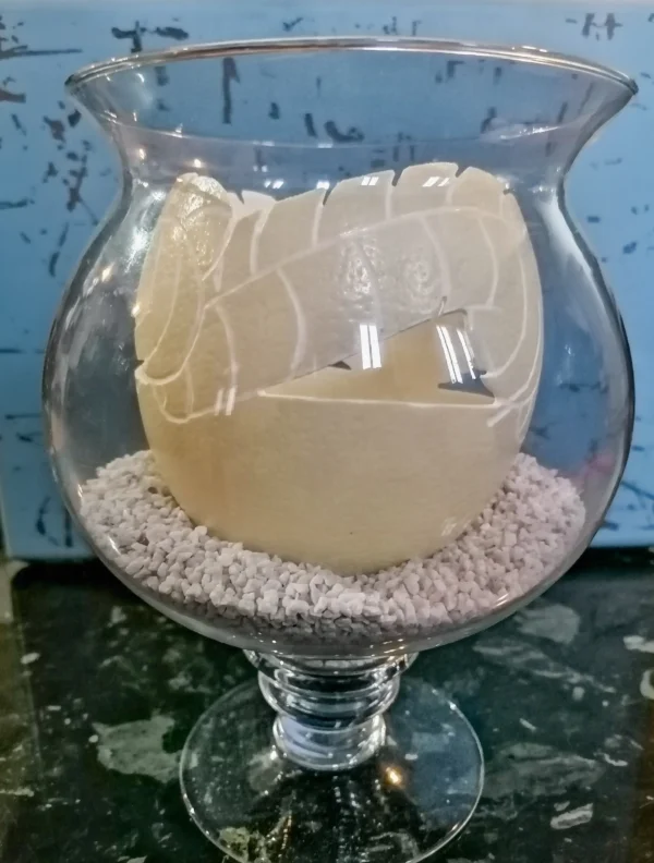 Windlicht Feder im Glas Fuß